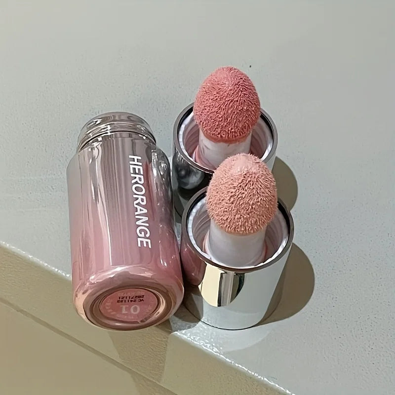 Herorange Liquid Blush Stick, with Sponge Tip, Suitable for Lips and Cheeks, Waterproof and Long-Lasting Color Correction, Suitable for All Skin Color, with Brightening Effect, Birthday Gift, Valentine's Day Gift Net Content 5.8g